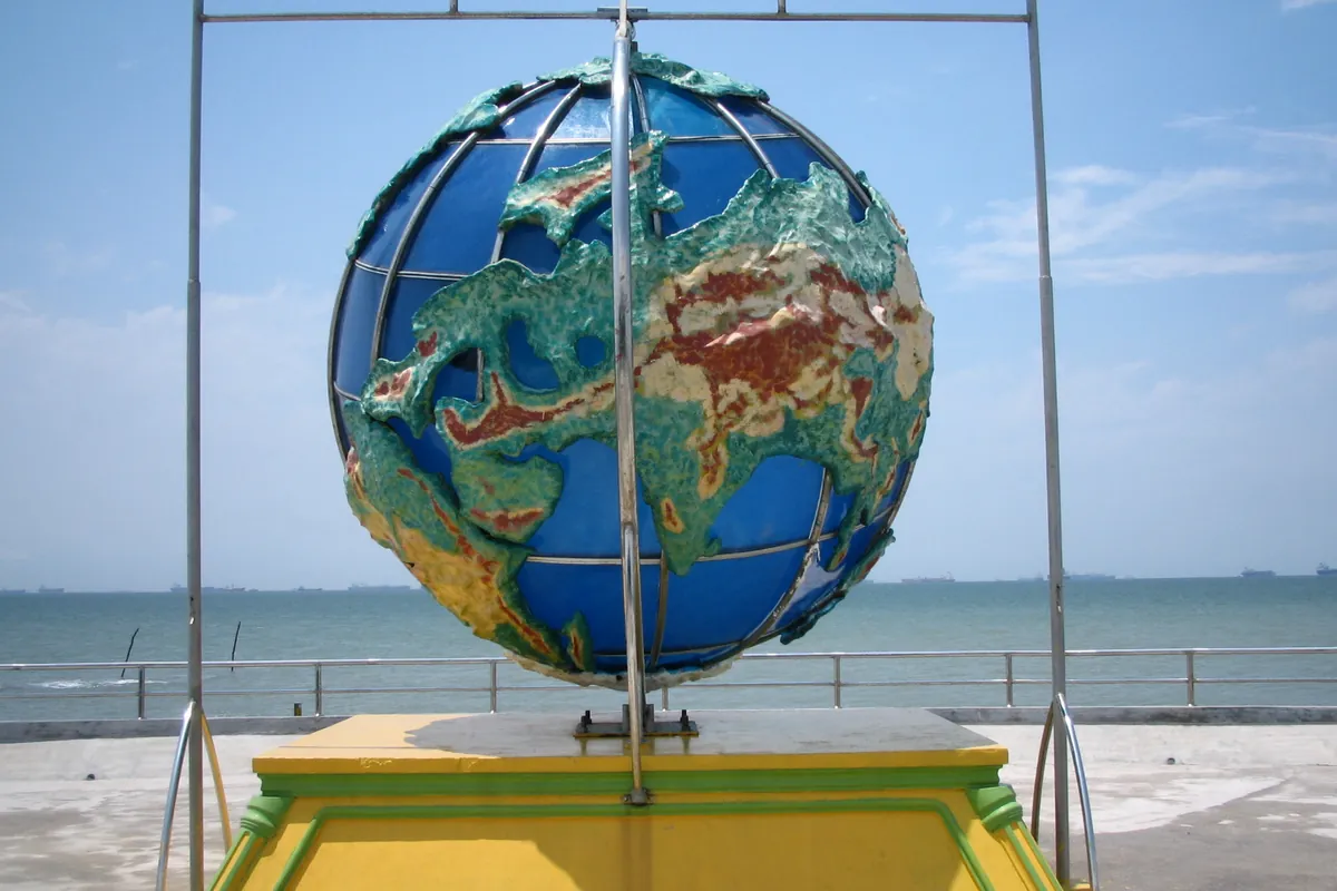 Globe monument at Tanjung Piai, the southernmost tip of mainland Asia