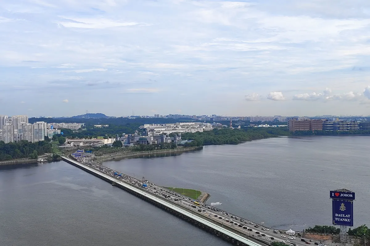 Johor–Singapore Causeway crossing the Straits of Johor